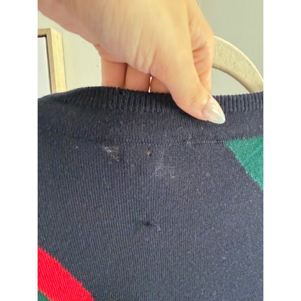 Rocca Sweater Mens L Multicolor Good Vintage Merino Wool Geometric Made in Italy - Picture 7 of 7